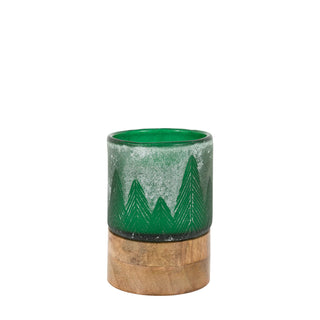 Forest Glass Candle Jar Green - KC at HOME