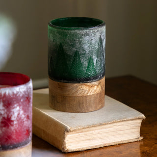 Forest Glass Candle Jar Green - KC at HOME