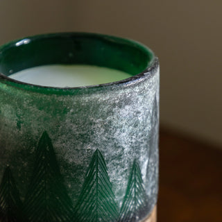Forest Glass Candle Jar Green - KC at HOME