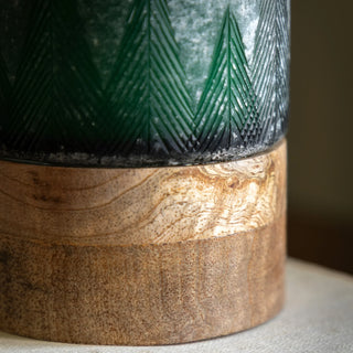 Forest Glass Candle Jar Green - KC at HOME
