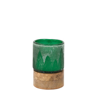 Forest Glass Candle Jar Green - KC at HOME