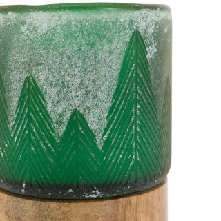 Forest Glass Candle Jar Green - KC at HOME