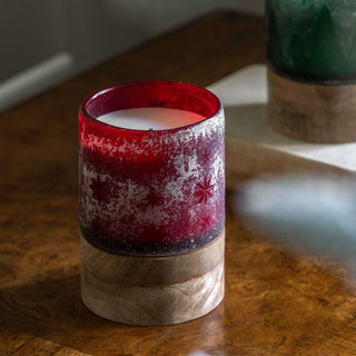 Starry Glass Candle Jar Red