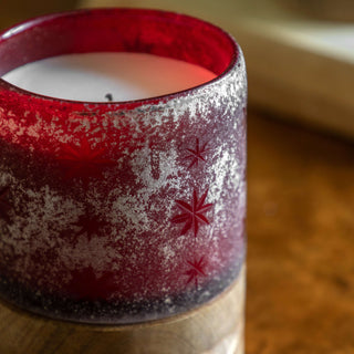 Starry Glass Candle Jar Red