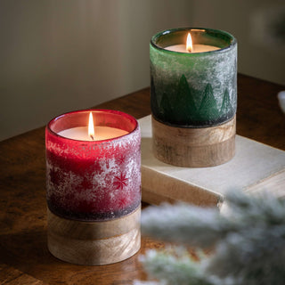 Starry Glass Candle Jar Red