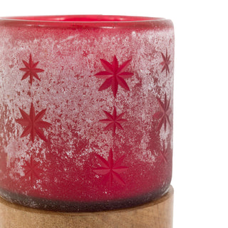 Starry Glass Candle Jar Red