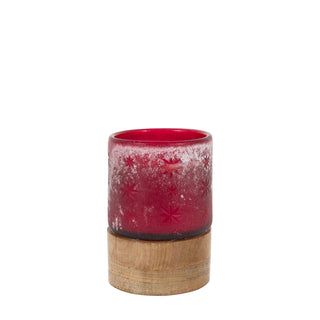 Starry Glass Candle Jar Red