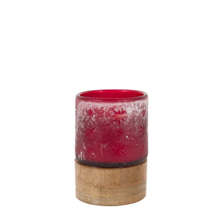 Starry Glass Candle Jar Red