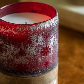 Starry Glass Candle Jar Red