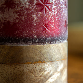 Starry Glass Candle Jar Red