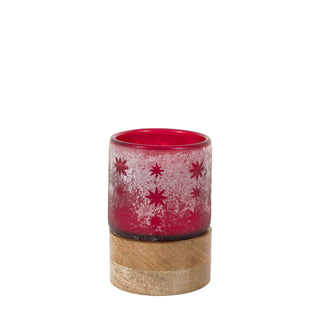 Starry Glass Candle Jar Red