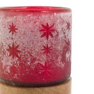 Starry Glass Candle Jar Red