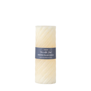Vanilla Pillar Candle Twist Ivory Large (Set of 2)