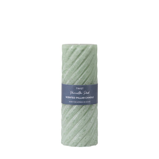 Vanilla Pillar Candle Twist Sage  (Set of 2)