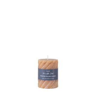 Vanilla Pillar Candle Twist Amber Small (Set of 2)