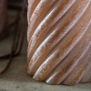 Vanilla Pillar Candle Twist Amber  Medium (Set of 2)