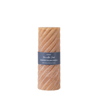 Vanilla Pillar Candle Twist Amber Large   (Set of 2)