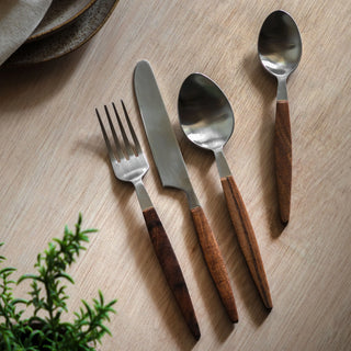 Adra Wooden Cutlery Set of 16 - KC at HOME