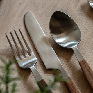 Adra Wooden Cutlery Set of 16 - KC at HOME