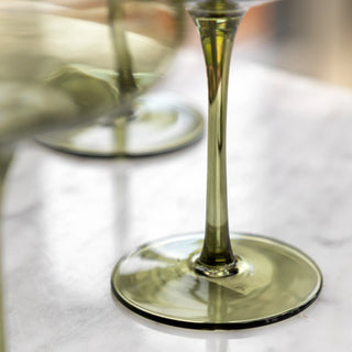 Coupe Glass Smokey Green (4pk) 113x113x150mm - KC at HOME