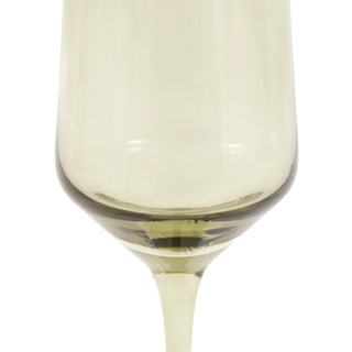 Flute Glass Smokey Green (4pk) 74x74x230mm - KC at HOME
