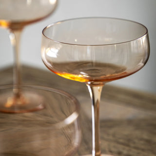 Coupe Glass Amber (4pk) 113x113x150mm - KC at HOME