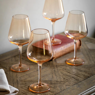 Wine Glass Amber (4pk) 94x94x210mm - KC at HOME