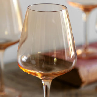 Wine Glass Amber (4pk) 94x94x210mm - KC at HOME
