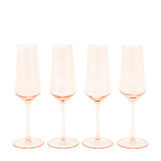 Flute Glass Amber (4pk) 74x74x230mm - KC at HOME