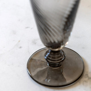 Swirl Flute Glass Smoked Grey (4pk) 72x72x166mm - KC at HOME