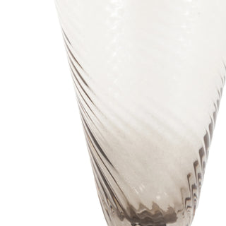 Swirl Flute Glass Smoked Grey (4pk) 72x72x166mm - KC at HOME