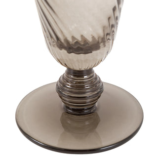 Swirl Flute Glass Smoked Grey (4pk) 72x72x166mm - KC at HOME