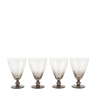 Swirl Wine Glass Smoked Grey (4pk) 92x92x145mm - KC at HOME