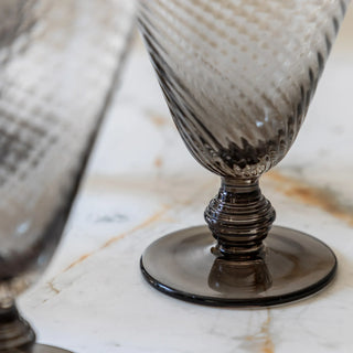 Swirl Wine Glass Smoked Grey (4pk) 92x92x145mm - KC at HOME