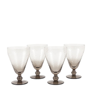 Swirl Wine Glass Smoked Grey (4pk) 92x92x145mm - KC at HOME
