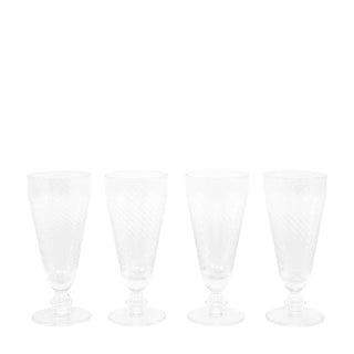 Swirl Flute Glass Clear (4pk) 72x72x165mm - KC at HOME
