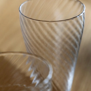 Swirl Flute Glass Clear (4pk) 72x72x165mm - KC at HOME
