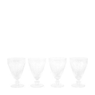 Swirl Wine Glass Clear (4pk) 92x92x145mm - KC at HOME