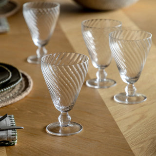 Swirl Wine Glass Clear (4pk) 92x92x145mm - KC at HOME