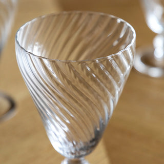 Swirl Wine Glass Clear (4pk) 92x92x145mm - KC at HOME