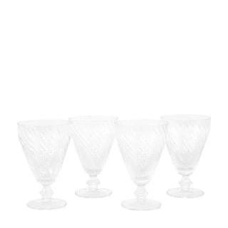 Swirl Wine Glass Clear (4pk) 92x92x145mm - KC at HOME