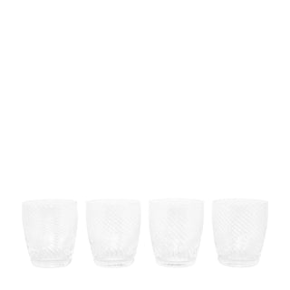 Swirl Tumbler Glass Clear (4pk) 85x85x97mm - KC at HOME