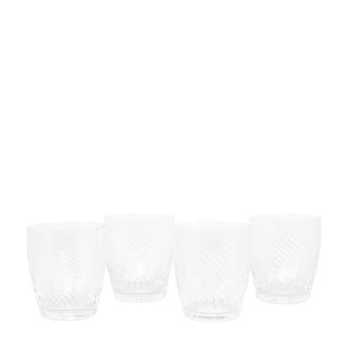 Swirl Tumbler Glass Clear (4pk) 85x85x97mm - KC at HOME