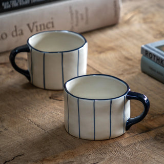 Organic Stripe Mug Blue (4pk) - KC at HOME
