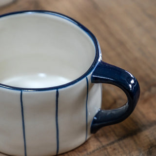 Organic Stripe Mug Blue (4pk) - KC at HOME