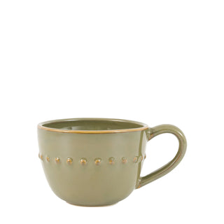 Organic Beaded Mug Olive (4pk) 145x110x80mm - KC at HOME