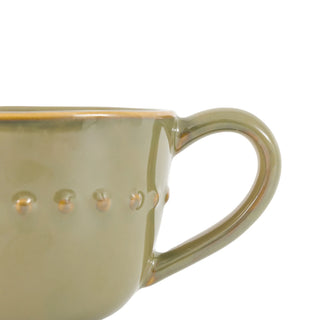 Organic Beaded Mug Olive (4pk) 145x110x80mm - KC at HOME