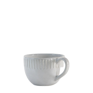Organic Ridged Mug White (4pk) 145x110x80mm - KC at HOME