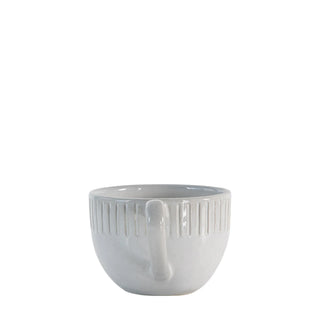 Organic Ridged Mug White (4pk) 145x110x80mm - KC at HOME