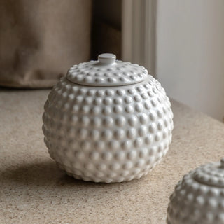 Alba Beaded Trinket Jar White - KC At Home